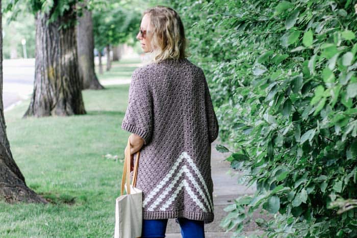 C2C Crochet Cardigan Made from Rectangles