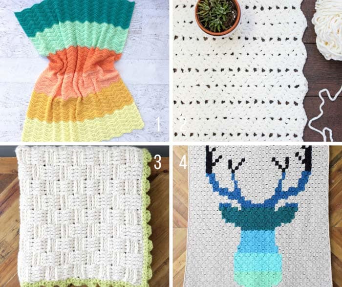 Free crochet blanket patterns for babies, bedrooms and couch throws.