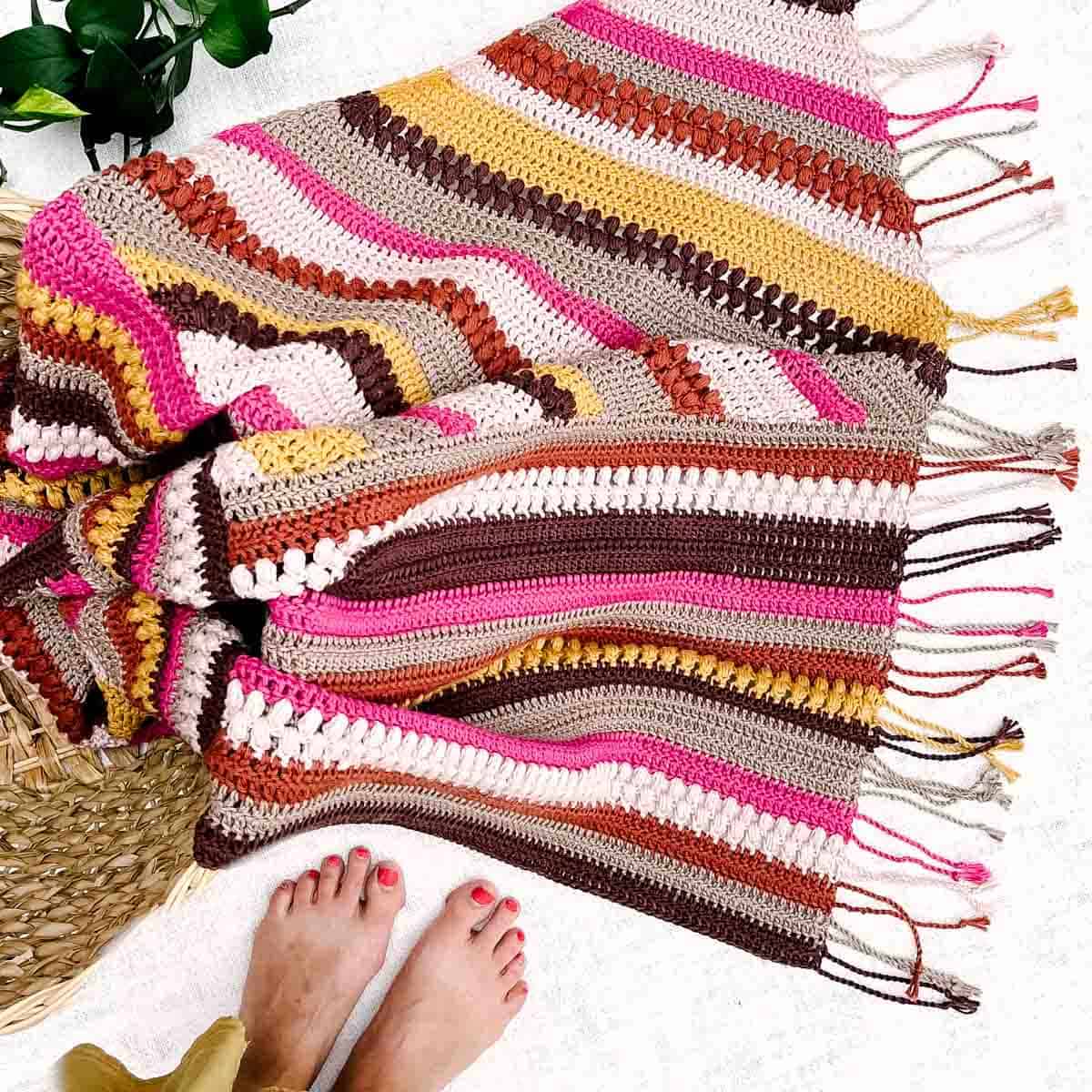 Crazy Quilt Crochet Patchwork Blanket - Free Pattern